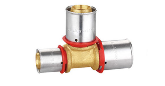 Nickel Plated Brass Compression Valve , Compression Reducing Tee Fittings PF3008