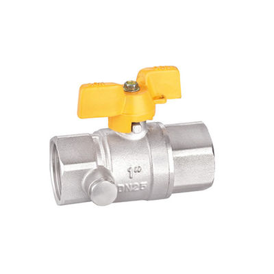 Forged Brass Gas Valve , 1/2 In Gas Ball Valve Nikcel Surface
